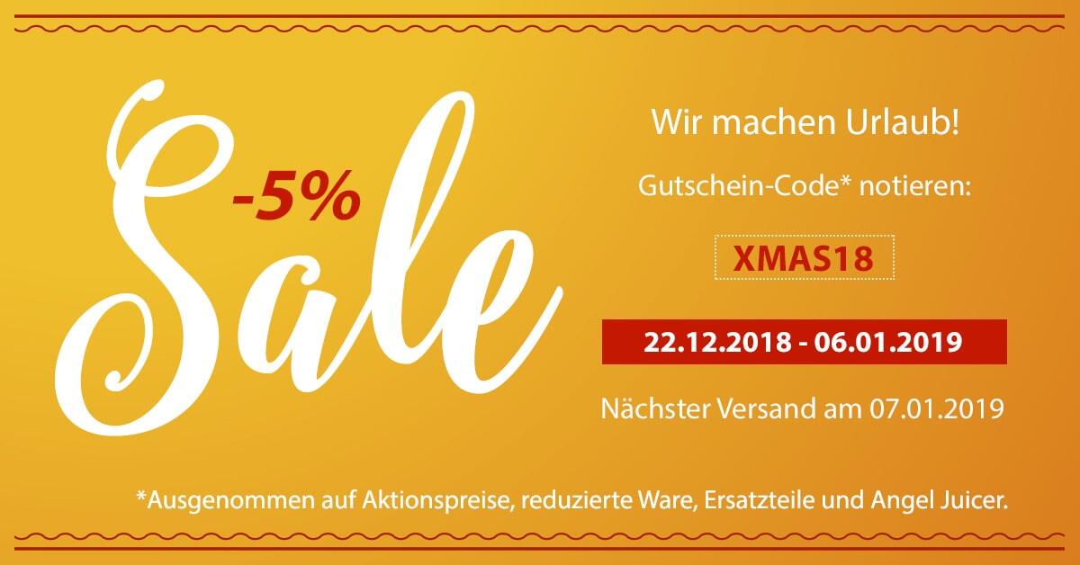 XMAS18 Sale minus 5% | EUJUICERS.DE