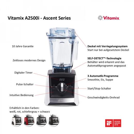 Vitamix Ascent A2500i Standmixer Grafik| EUJUICERS.DE
