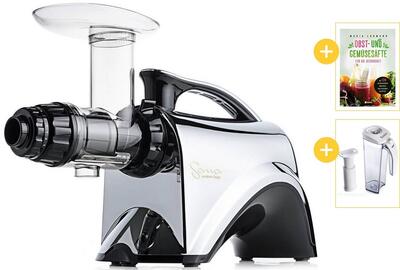 Sana Juicer by Omega EUJ-606 chrom mit Werbegeschenken | EUJUICERS.DE