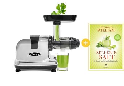 Omega Juicer 8228 mit Sellerie Saft Buch Anthony William | EUJUICERS.DE