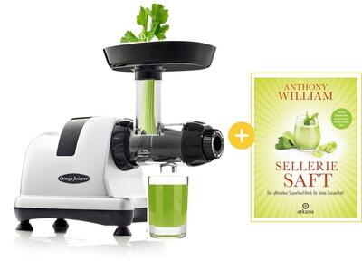 Omega Juicer 8227 mit Sellerie Saft Buch Anthony William | EUJUICERS.DE